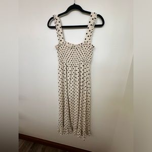 Zara Polka Dot Print Midi Dress - Ecru